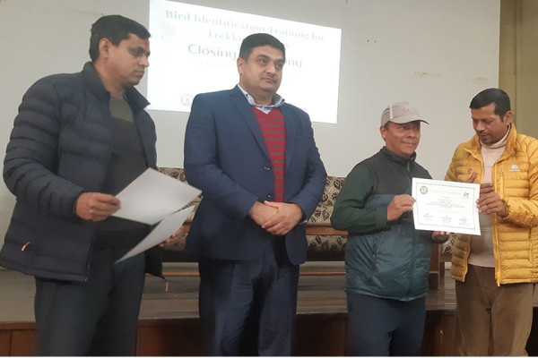 पदयात्रा पथप्रदर्शकलाई तीन दिने चरा पहिचान तालिम